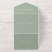 Tout En Un Invitation Sage Green Simple Modern Wedding (Extérieur)