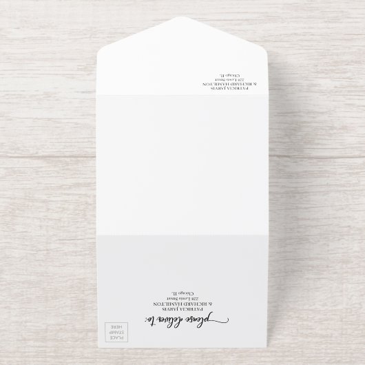 Tout En Un Invitation Simple Chic Bold Calligraphie Mariage Décontracté (Extérieur)