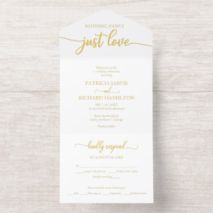 Tout En Un Invitation Simple Chic Bold Calligraphie Mariage Décontracté