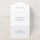 Tout En Un Invitation Simple Mariage noir et blanc propre (Extérieur)