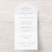Tout En Un Invitation Simple Mariage noir et blanc propre (Intérieur)