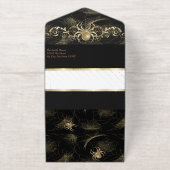 Tout En Un Invitation Soirée d'Halloween des Araignées d'or (Extérieur)