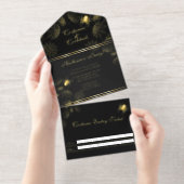 Tout En Un Invitation Soirée d'Halloween des Araignées d'or (Détachable)