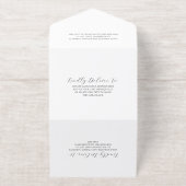 Tout En Un Invitation Timeless Black and White QR Code Elegant Wedding (Extérieur)