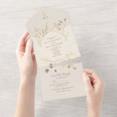 Tout En Un Invitation tout-en-un à fleurs neutres (Déchirure)