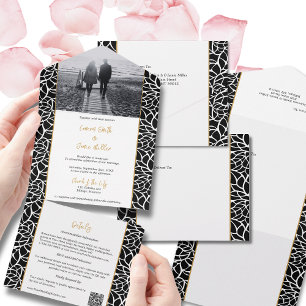 Tout En Un Invitation tout-en-un de la ligne Abstraite