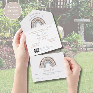 Tout En Un Invitation tout-en-un pour baby shower chrétien ar