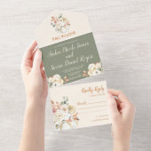 Tout En Un Invitation Triplée Mariage d'automne (Déchirure)