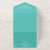 Tout En Un Invitation Turquoise Blanc Élégant Mariage Marié et Groom Foi (Extérieur)