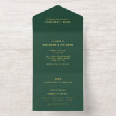 Tout En Un Invitation Vert foncé blanc | Élégant huile minimaliste moder (Intérieur)