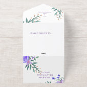Tout En Un Invitation Violet Lavande Floral Botanique Tout-En-Un Feuille (Extérieur)