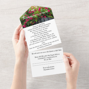 Tout En Un mariage anniversaire invitation porte roses rouges