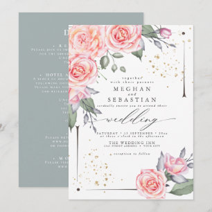TOUT en un Mariage Aquarelle verte Invitation