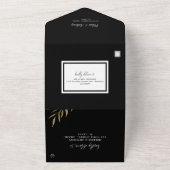 Tout En Un Mariage Black Glittering All In One Invitation (Dehors)