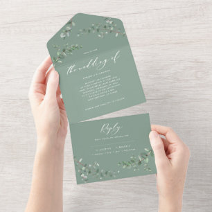 Tout En Un Mariage Budget Eucalyptus invitation botanique + r