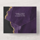 Tout En Un Mariage d'âge violet et or sur invitation (Verso)