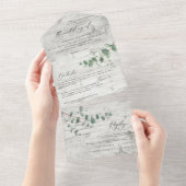 Tout En Un Mariage Eucalyptus botanique moderne invitation +  (Déchirure)