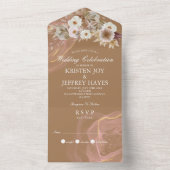 Tout en un Mariage Floral Rustic Invitation (À l'intérieur)