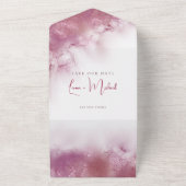 Tout En Un Mariage moderne marbre marbré invitation (Dehors)