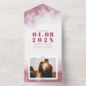 Tout En Un Mariage moderne marbre marbré invitation (À l'intérieur)