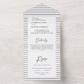 Tout En Un mariage simple blanc dans une seule invitation (À l'intérieur)