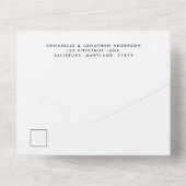 Tout En Un mariage simple blanc dans une seule invitation (Verso)