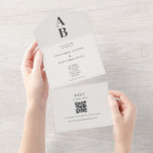 Tout En Un Modern Minimal All-in-One Wedding Invitation (Déchirure)