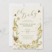 Tout en un Oh Baby Bee QR Code Douche Invitation (Devant)