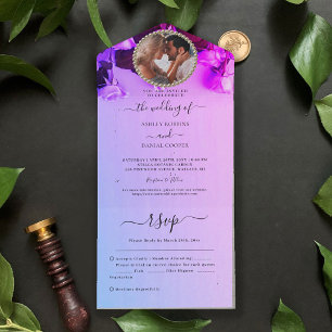Tout En Un Photo Rainbow Mariage All In One Invitation