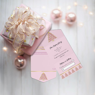 Tout En Un Pink Noel All in One Christmas Event Invitation