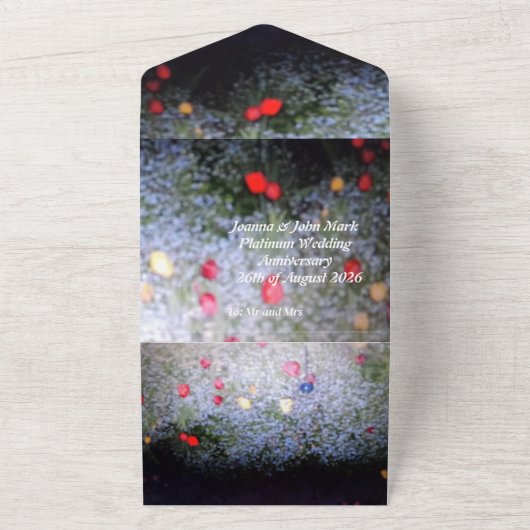 Tout En Un platinum 20th wedding anniversary invitation (Dehors)