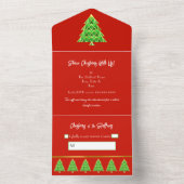 Tout En Un Red & Green All in One Christmas Event Invitation (À l'intérieur)