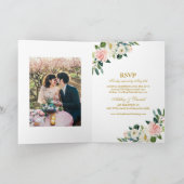 Tout en un rose blanc Mariage photo Invitation (Intérieur)