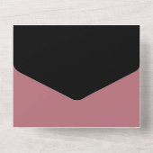 Tout en un Rose noir Faire-part de mariage or (Verso)