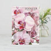 Tout en un rose Orchidées Invitations de mariage (Debout devant)
