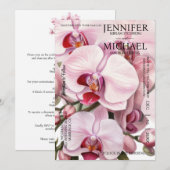 Tout en un rose Orchidées Invitations de mariage (Devant / Derrière)
