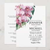 Tout en un rose Orchidées Invitations de mariage (Devant / Derrière)