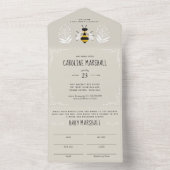 Tout En Un Rustic Mama à Bee Baby shower Invitation (À l'intérieur)