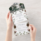 Tout En Un Rustique Floral Boho | Invitation de Mariage Tout- (Déchirure)