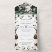 Tout En Un Rustique Floral Boho | Invitation de Mariage Tout- (À l'intérieur)