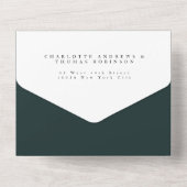 Tout En Un Simple, moderne, mariage dans une seule invitation (Verso)