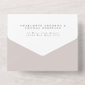 Tout En Un Simple, moderne, mariage dans une seule invitation (Verso)
