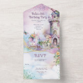 TOUT EN UN Unicorne Invitation Anniversaire (À l'intérieur)