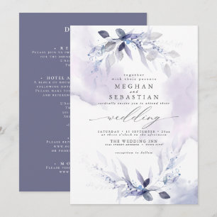 TOUT en UNE Invitation Mariage Aquarelle Prune