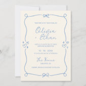 Tout en une main bleue douce Faire-part de mariage (Devant)