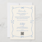Tout en une main bleue douce Faire-part de mariage (Dos)