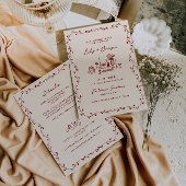 Tout En Une Main De Maroon Tirée Faire-part de mar