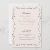 Tout En Une Main Mocha Tirée Faire-part de mariage (Dos)