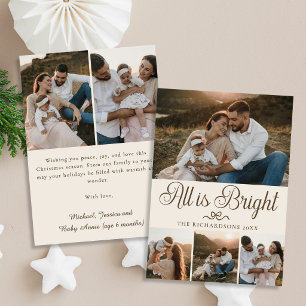 Tout est brillant Carte de Noël crème ivoire multi