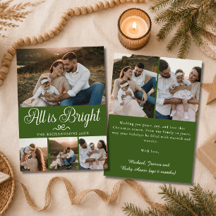 Tout est brillant Carte de Noël Forest Green Multi
